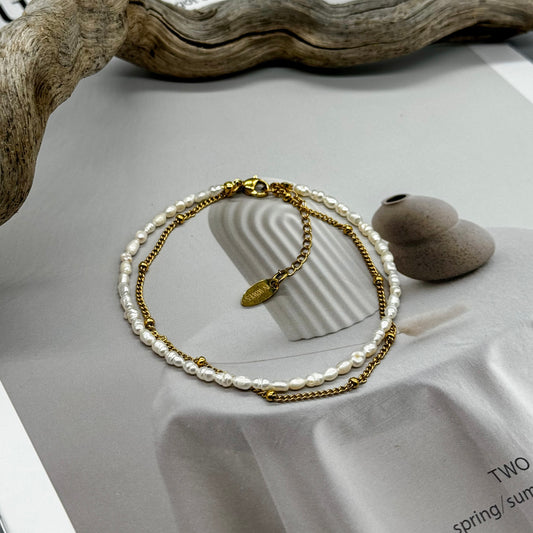 Гривна за глезен Pearls & Glam